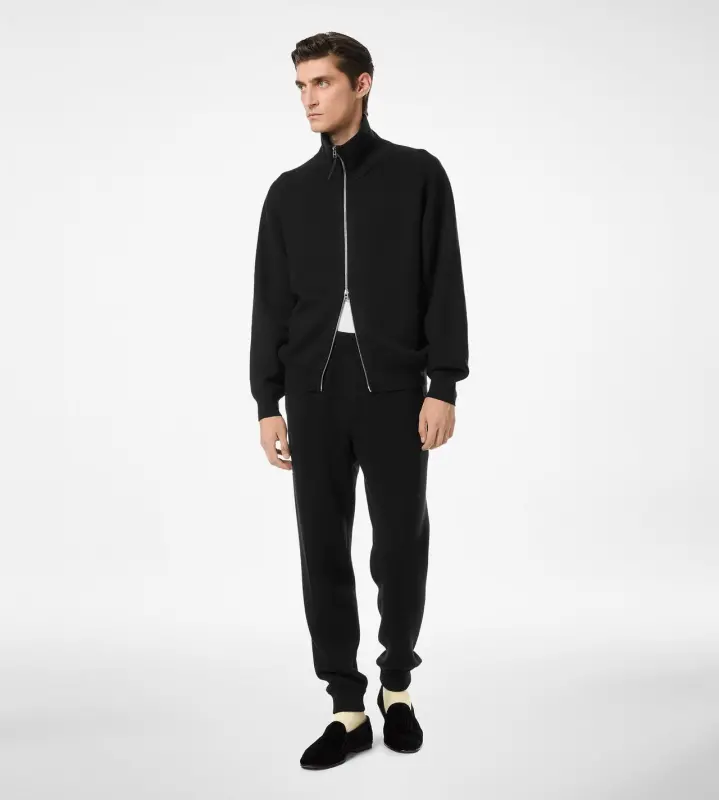 DOUBLE FACE WOOL JOGGERS BLACK online